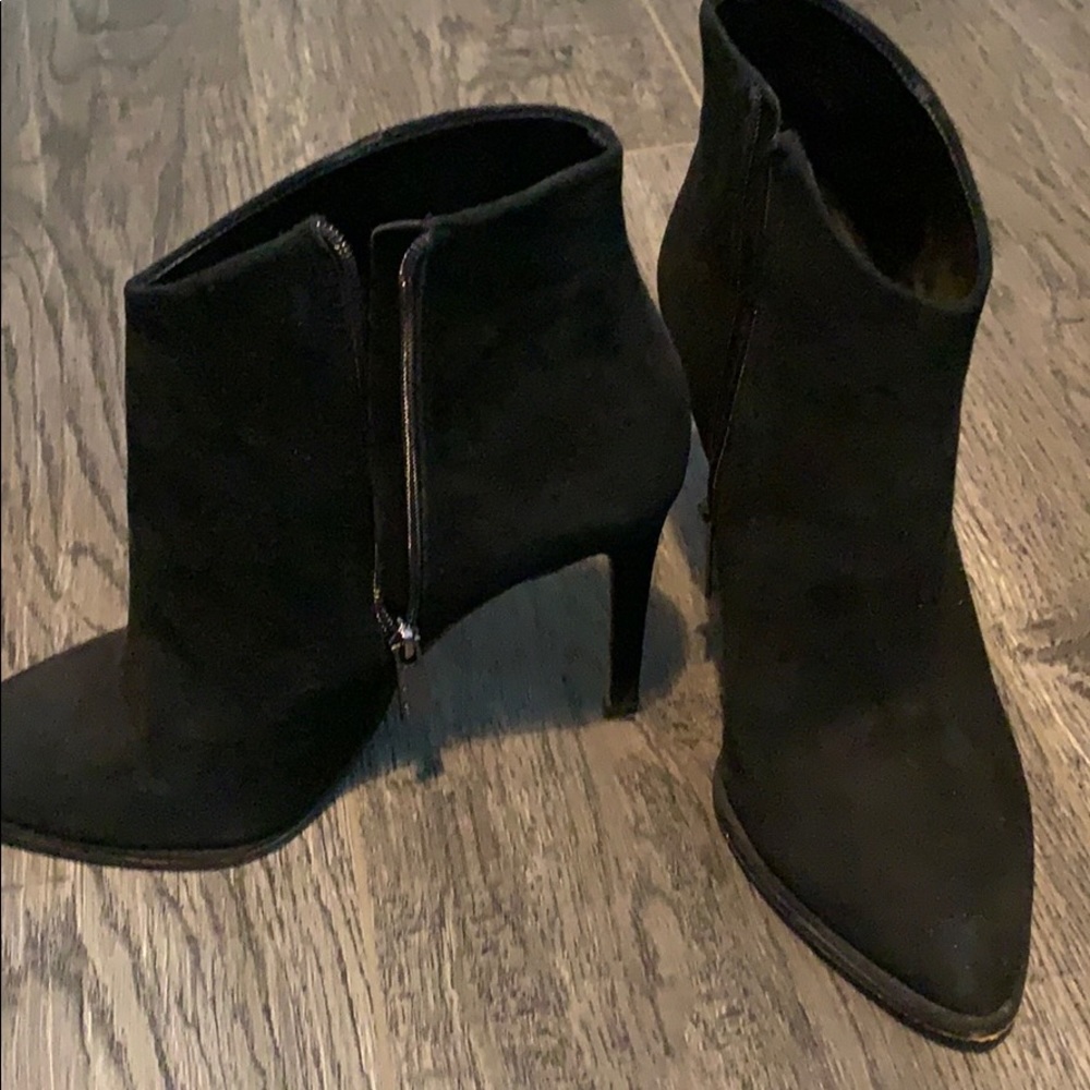 Black suede bootie